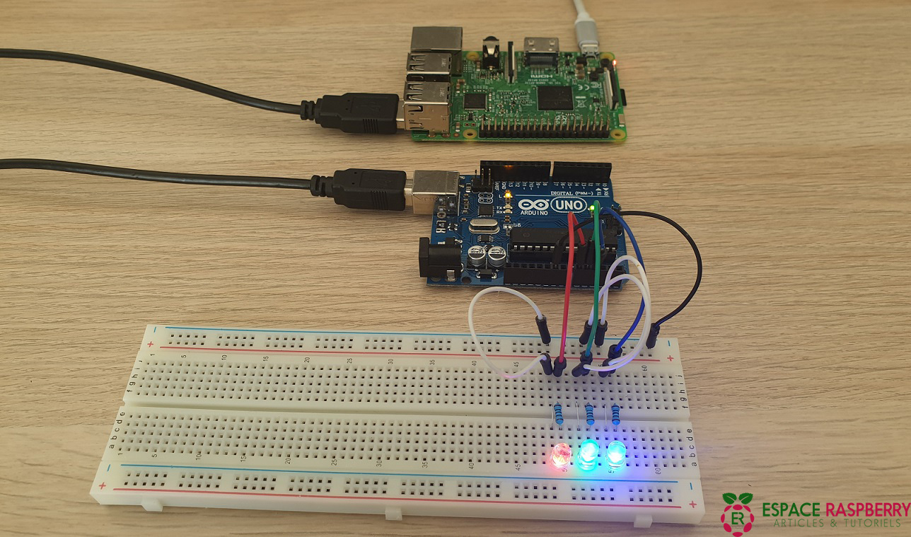 LED Arduino commandées par Raspberry
